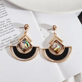 Abalone Shell & 18K Gold-Plated Square Fan Drop Earrings