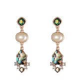 Pearl & Abalone Shell 18K Gold-Plated Drop Earrings