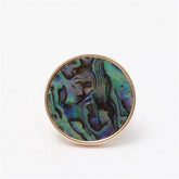 Abalone Shell & 18K Gold-Plated Round Ring