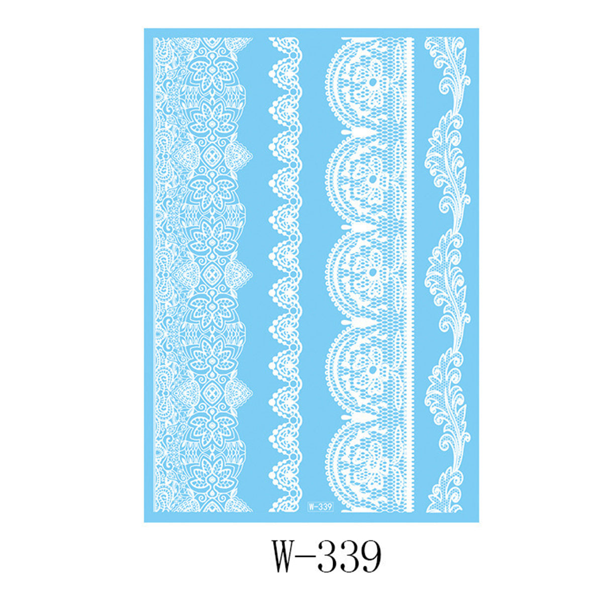 White Rattan Floral Temporary Tattoos-Set Of 5, everyday style, front view