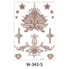 Red Floral Snowflake Temporary Tattoos-Set Of 5