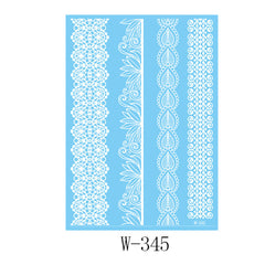 White Botanical Temporary Tattoo Sheet-Set Of 5