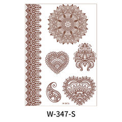 Red Filigree Heart Temporary Tattoo Set - 5 Pcs
