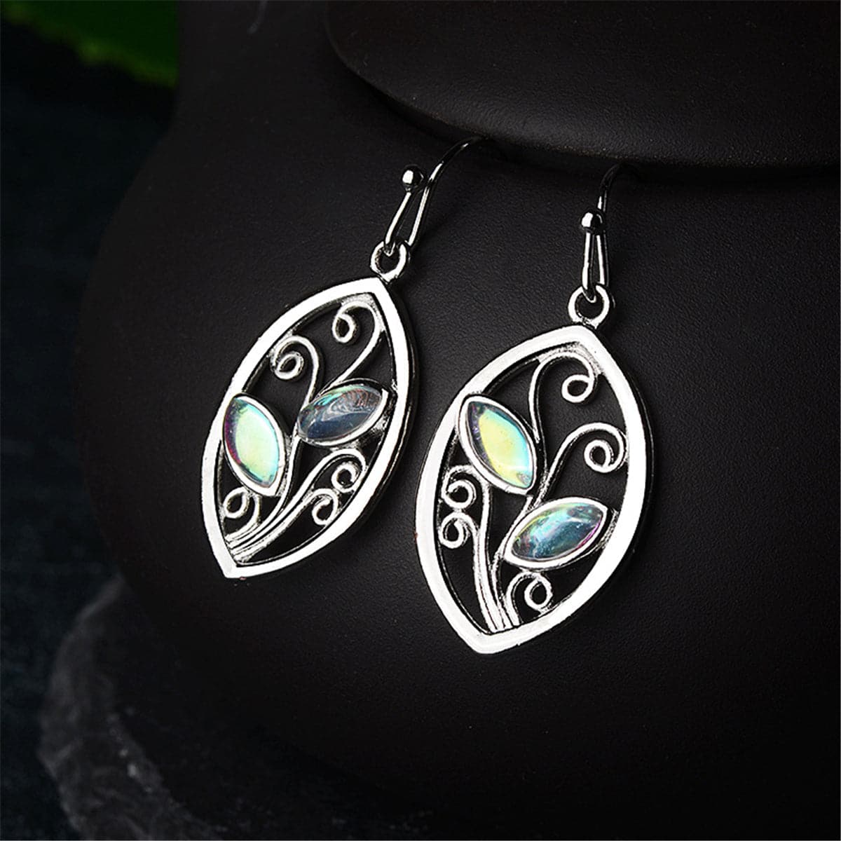 Opal & Silver-Plated Botany Dangle Earrings - streetregion