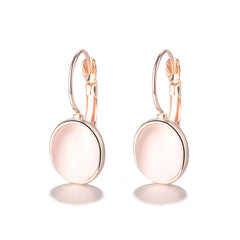 Cat's Eye & 18K Rose Gold-Plated Lever-Back Earrings