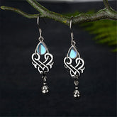 Opal & Silver-Plated Interwoven Drop Earrings - streetregion