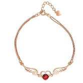Red Crystal & cubic zirconia Flying Heart Bracelet - streetregion
