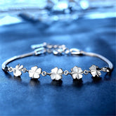 Silver-Plated Clover Bracelet