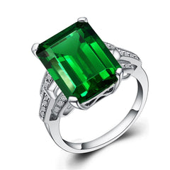 Green cubic zirconia & Crystal Cushion-Cut Ring - streetregion