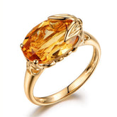 Yellow Crystal & 18K Gold-Plated Floral Ring