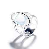 Opal & Silver-Plated Double-Band Ring - streetregion