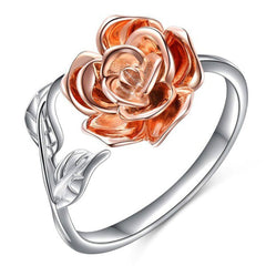 Two-Tone Flower Bypass Ring