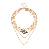 Blue Resin & 18K Gold-Plated Evil Eye Layered Pendant Necklace
