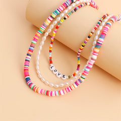 Howlite & Pearl 'Love' Layered Necklace