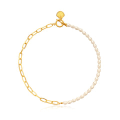 Pearl & 18K Gold-Plated Shell Pendant Necklace