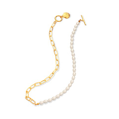 Pearl & 18K Gold-Plated Shell Pendant Necklace