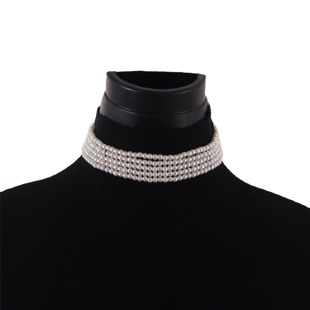Pearl and Silver-Plated Strand Choker, silver pendant necklace for women, vintage-inspired design, styled look