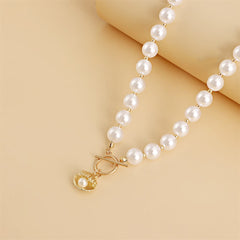 Pearl & 18K Gold-Plated Shell Pendant Necklace