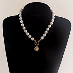 Pearl & 18K Gold-Plated Shell Pendant Necklace