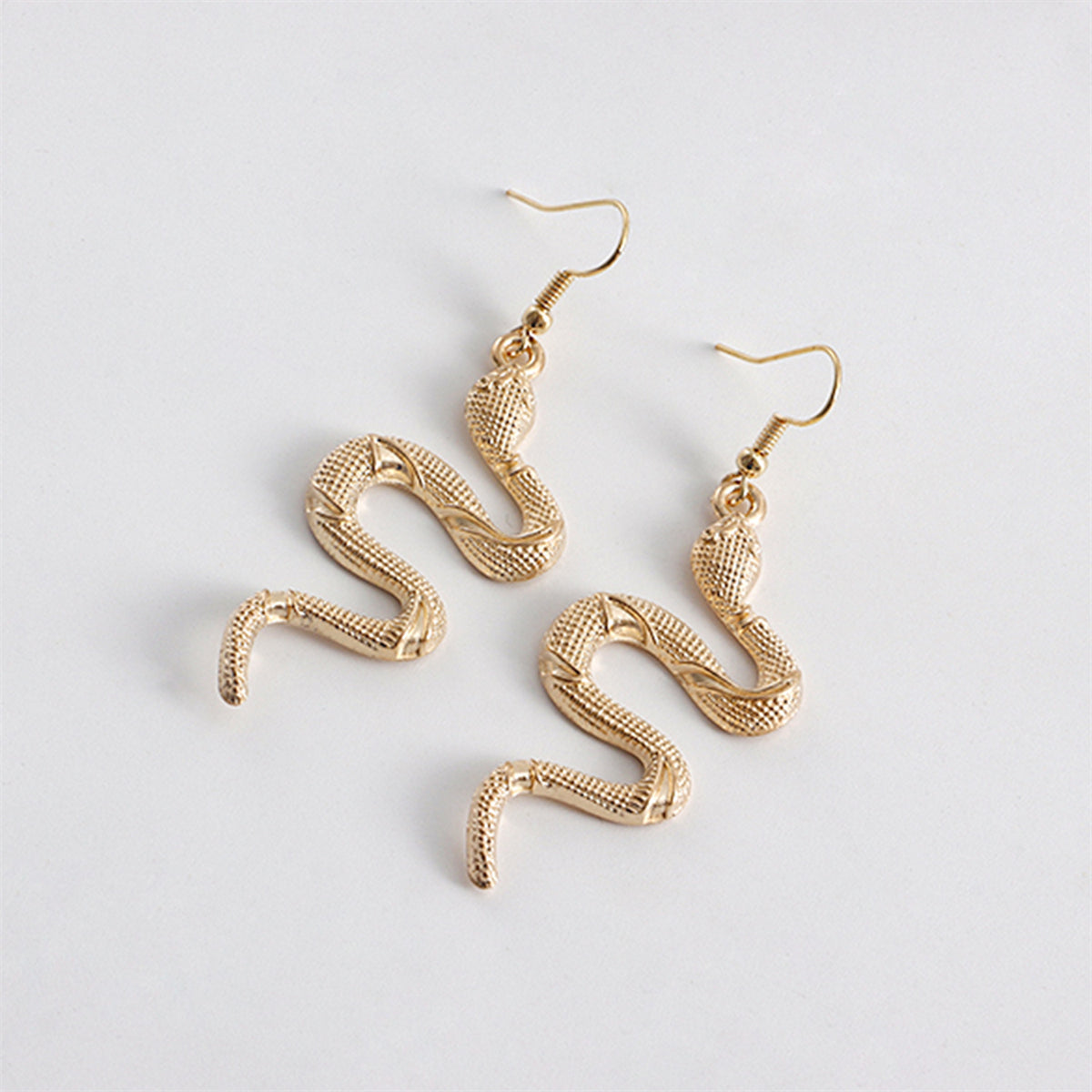 18K Gold-Plated Snake Drop Earrings, gold drop earrings for women, everyday style, lifestyle look