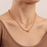 Crystal & 18K Gold-Plated Heart Layered Pendant Necklace