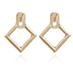 18K Gold-Plated Rhombus Ear Jackets
