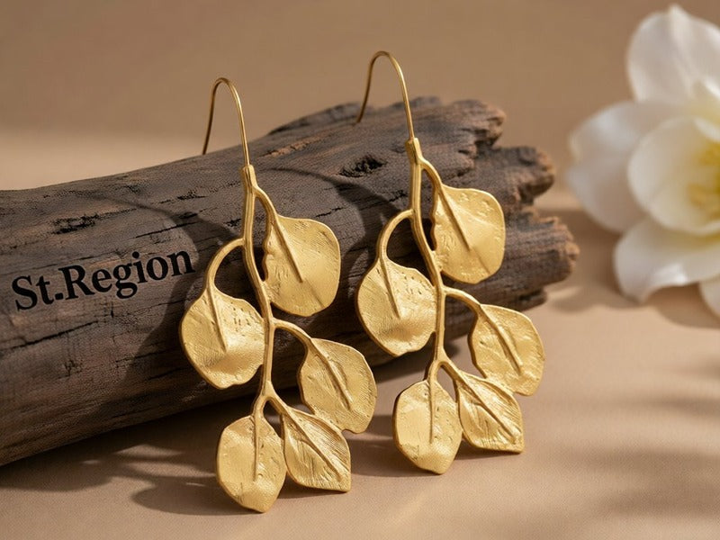 Cover image for Last-Minute Black Friday Gifts: 18k Gold Plated Drop Earrings That Arrive in Time: St.Region 18K Gold-Plated Botanical Drop Earrings in gold-tone
