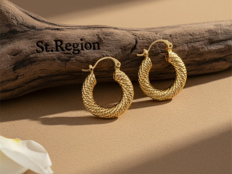 Cover image for Lightweight Earrings: 5 Trends Defining 2026: St.Region 18K Gold Plated Braided Hoop Earrings in 18k gold plated arranged on a neutral surface.