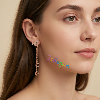 18K Rose Gold-Plated Fish Drop Earring