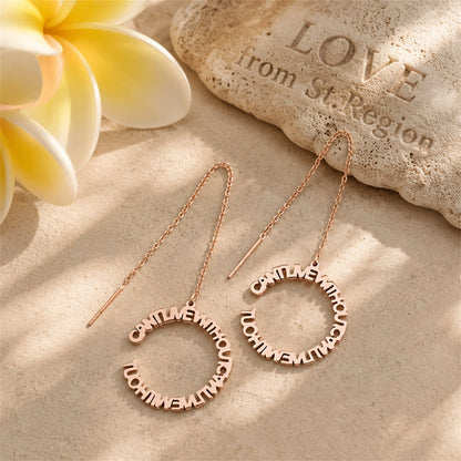 18K Rose Gold-Plated 'Can'T Live Without' Hoop Threader Earrings