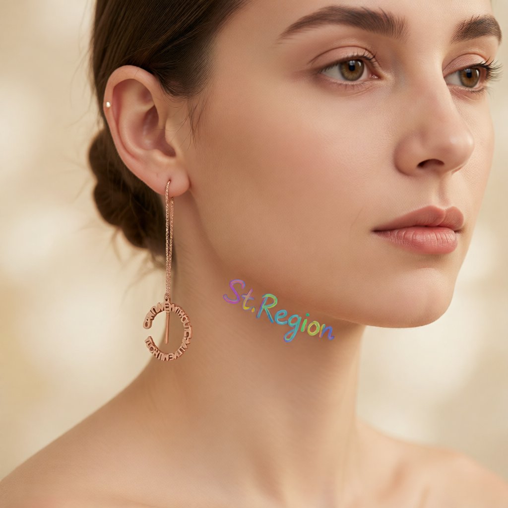 18K Rose Gold-Plated 'Can'T Live Without' Hoop Threader Earrings