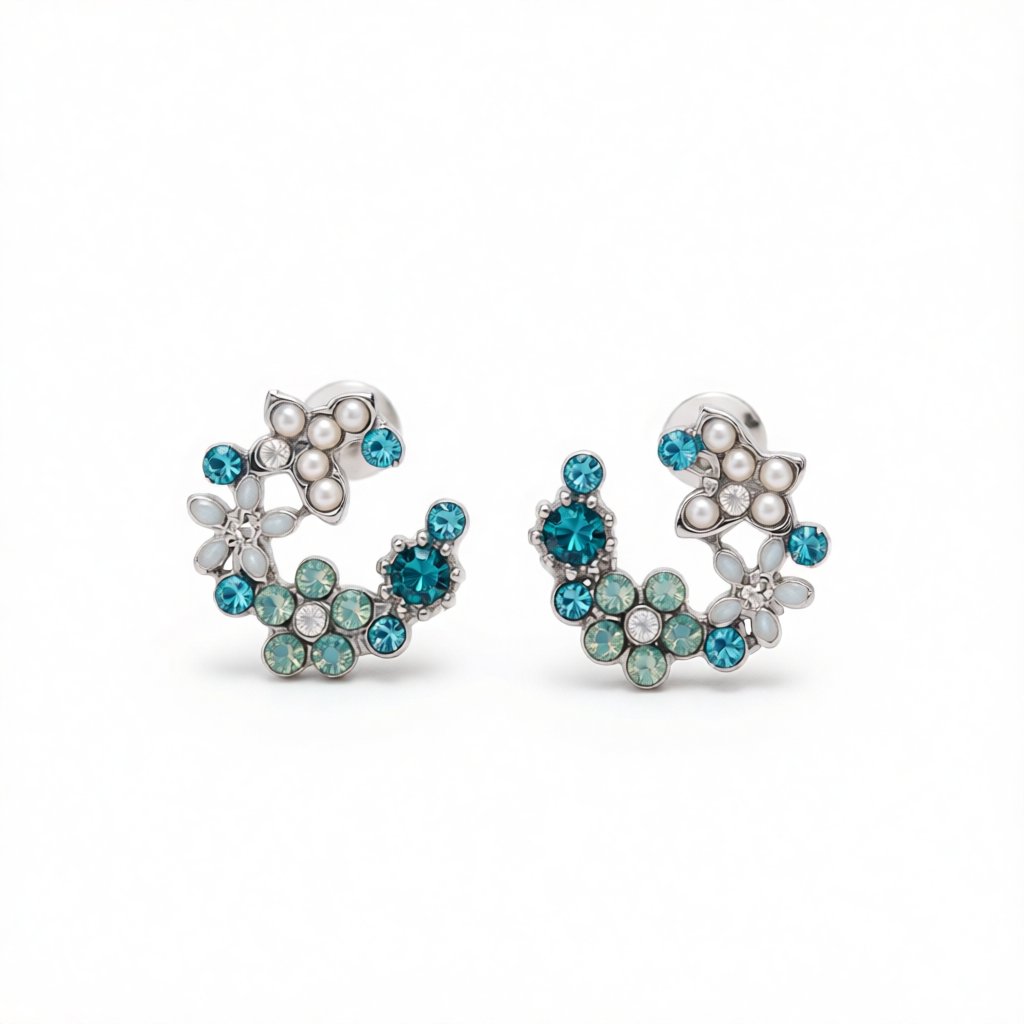 Crystal & Cubic Zirconia Butterfly Stud Earrings