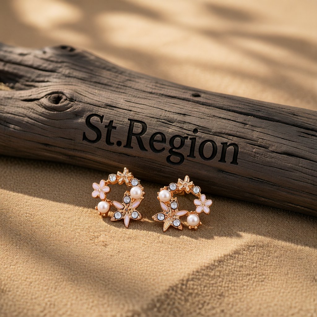 Pearl and Cubic Zirconia Flower Stud Earrings, cubic zirconia stud earrings for women, vintage-inspired design, front view
