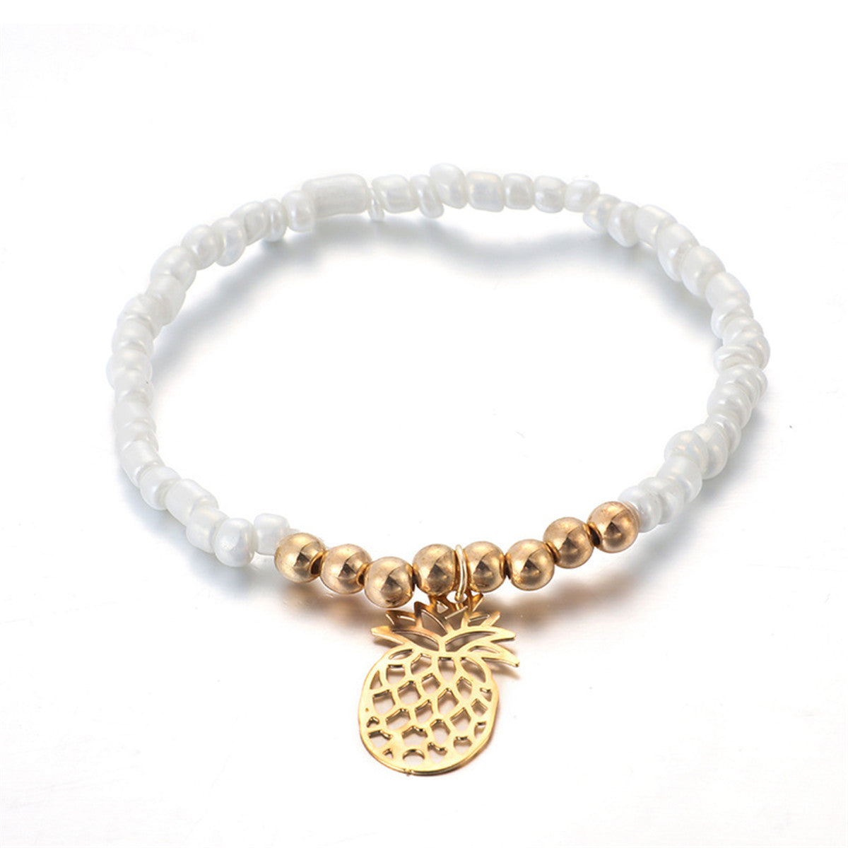 Acrylic & Two Tone Pineapple Shell Bracelet Set