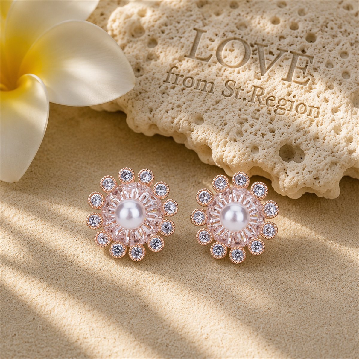 Cubic Zirconia and Pearl Snowflake Stud Earrings, stud earrings for women, everyday style, lifestyle look