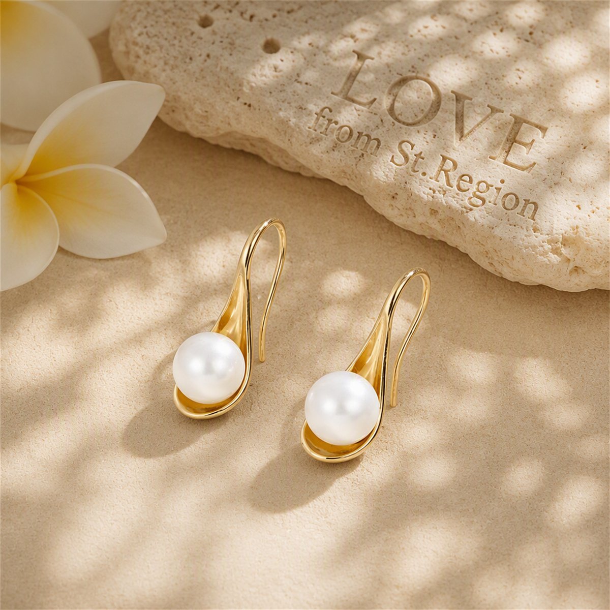 Pearl and 18K Gold-Plated Drop Earrings, gold drop earrings for women, everyday style, lifestyle look