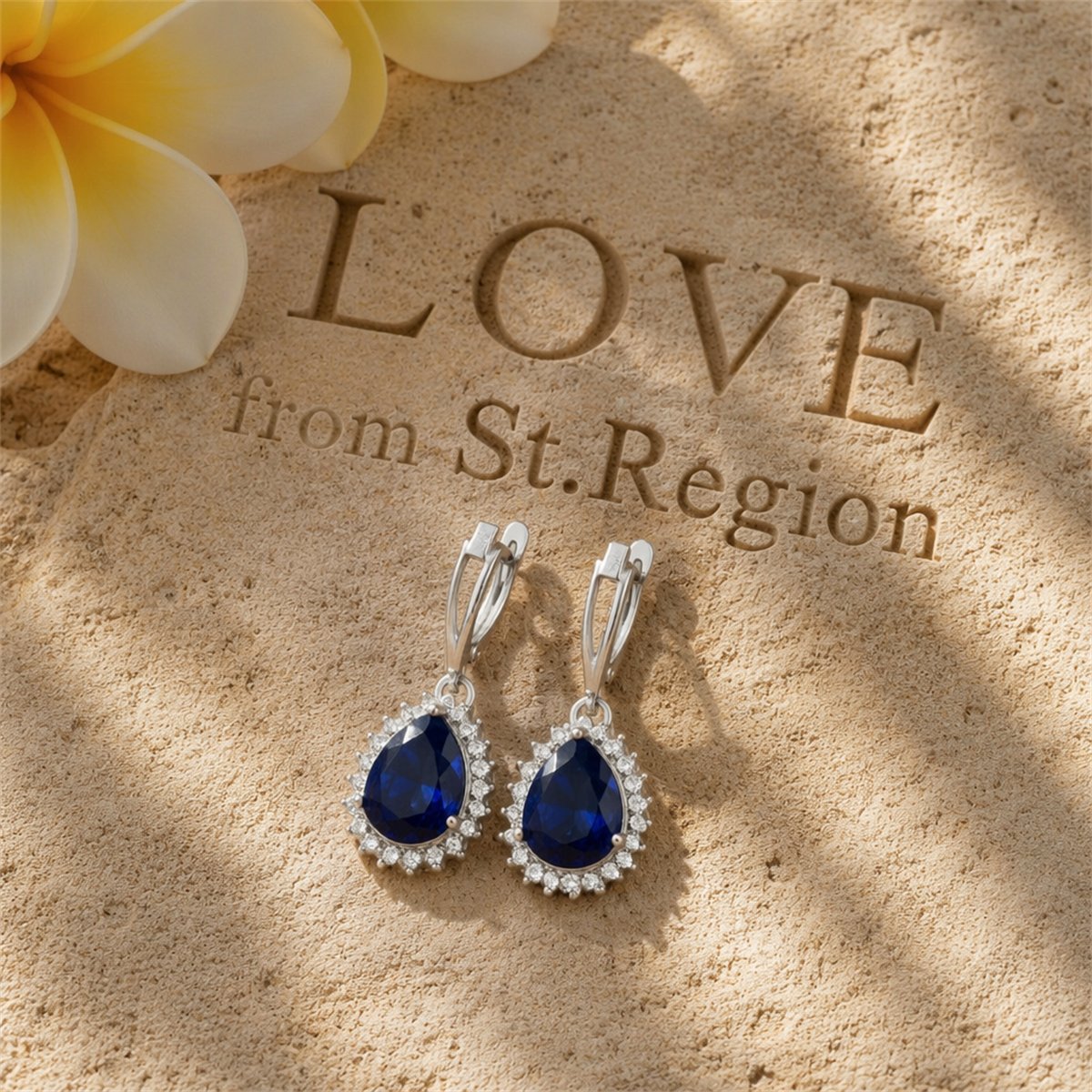 Navy Crystal and Silver-Plated Pear Drop Earrings, silver huggie earrings, vintage-inspired design, lifestyle look