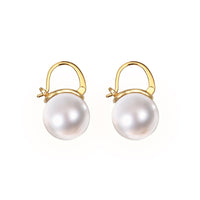 Pearl & 18k Gold-Plated Huggie Earrings