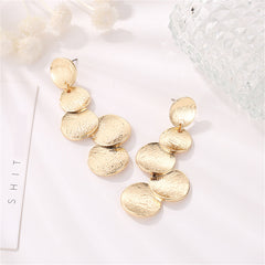Stunning 18K gold-plated earrings with a cluster of metal discs, perfect for adding glamour to any outfit.