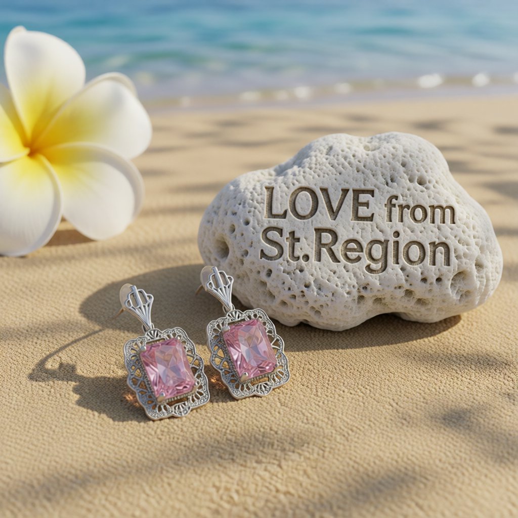 Pink Crystal & Silver-Plated Radient-Cut Drop Earrings
