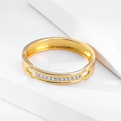 Cubic Zirconia & 18K Gold-Plated Bangle
