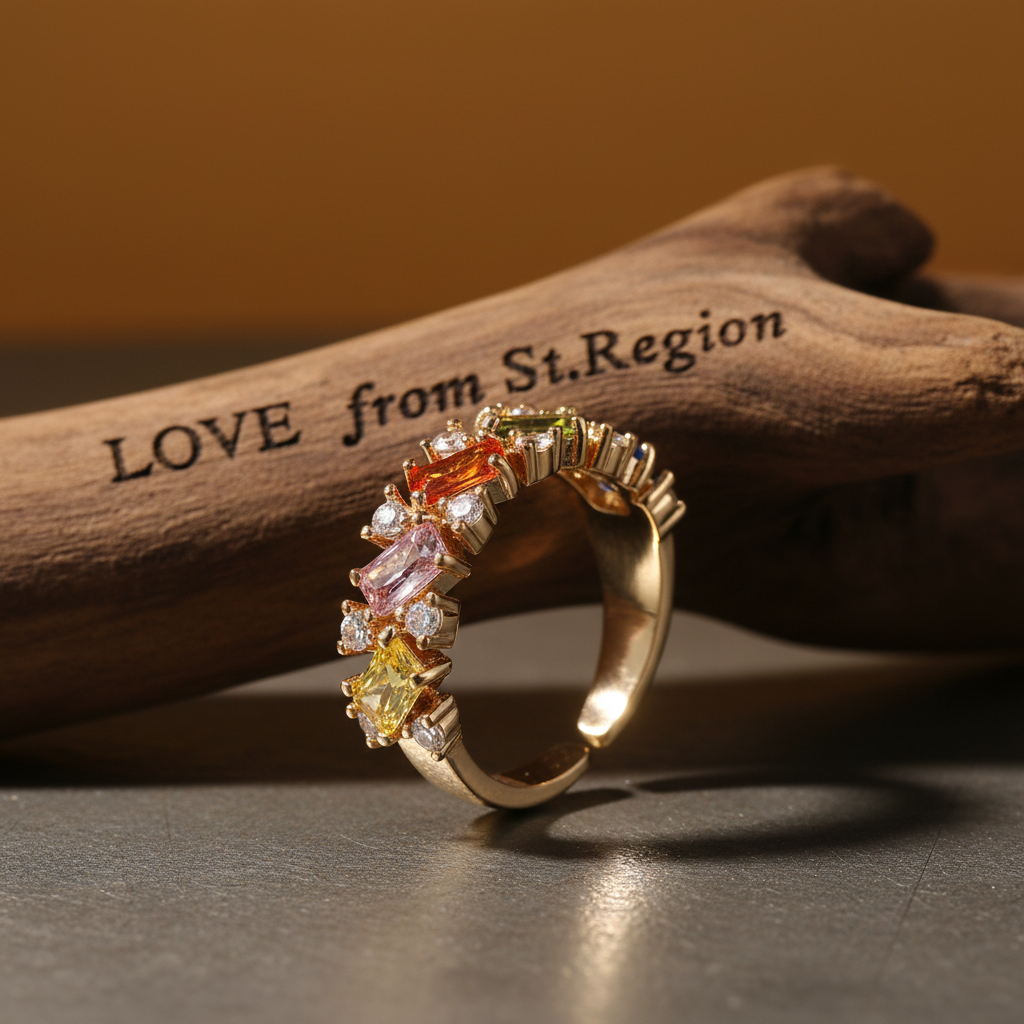 Yellow Crystal & Cubic Zirconia 18K Gold-Plated Open Ring - Street Region