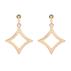 18K Gold-Plated Open Rhombus Drop Earrings