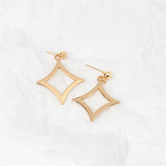 18K Gold-Plated Open Rhombus Drop Earrings