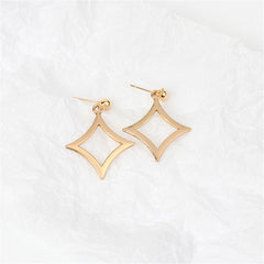 18K Gold-Plated Open Rhombus Drop Earrings