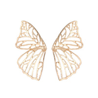 18k Gold-Plated Openwork Butterfly Wing Stud Earrings