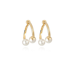 Pearl & 18K Gold-Plated Overlapping Ear Jackets