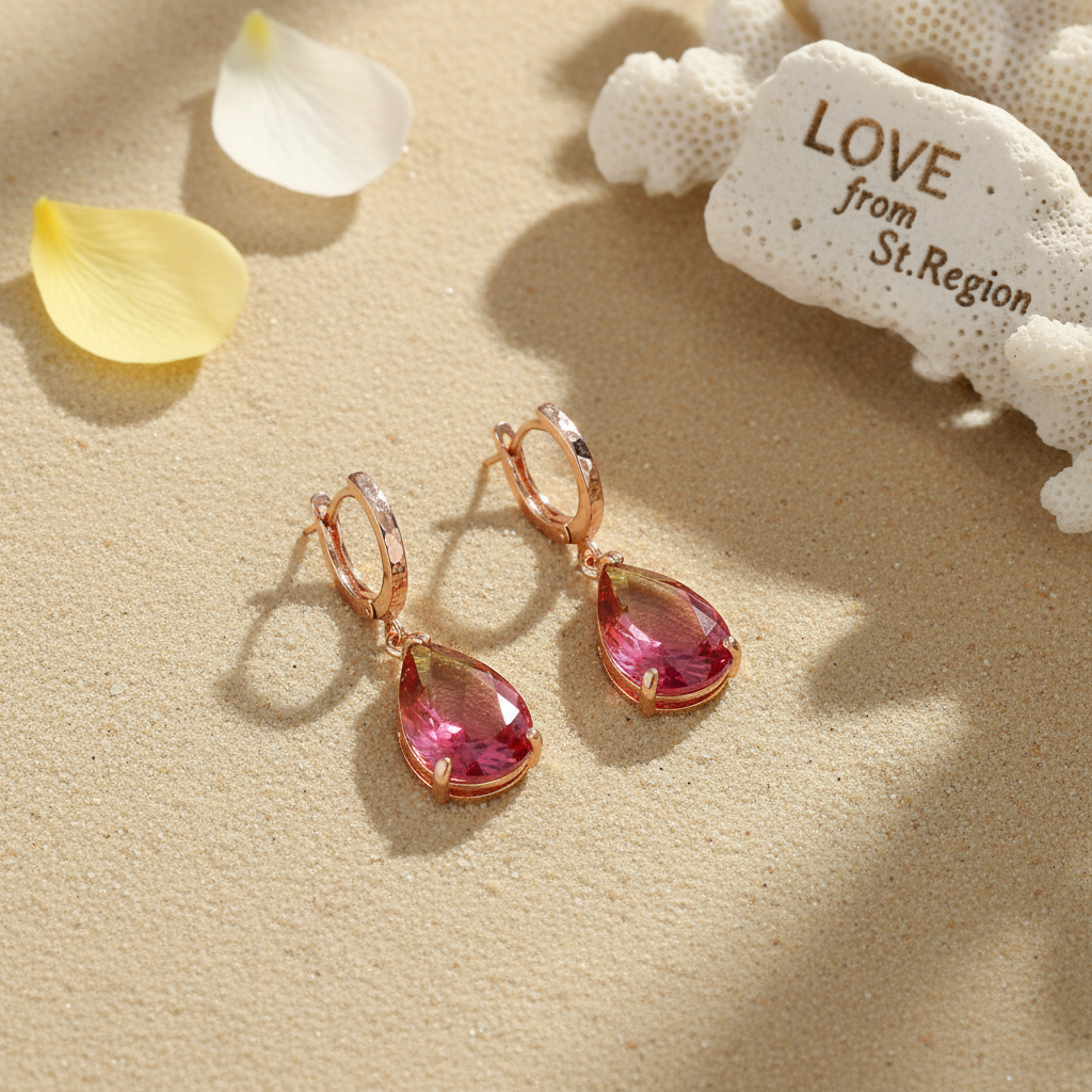 Yellow & Red Crystal Teardrop Leverback Earrings - Street Region