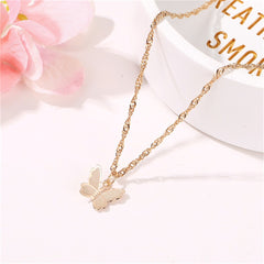 Elegant 18K gold-plated butterfly choker necklace, perfect for adding a touch of charm to any outfit.