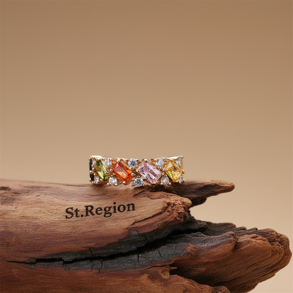 Yellow Crystal & Cubic Zirconia 18K Gold-Plated Open Ring - Street Region